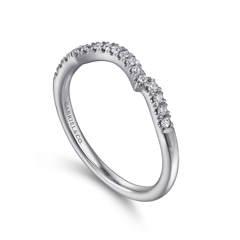 14K White Gold Matching Wedding Band - 0.14 ct - Shot 3