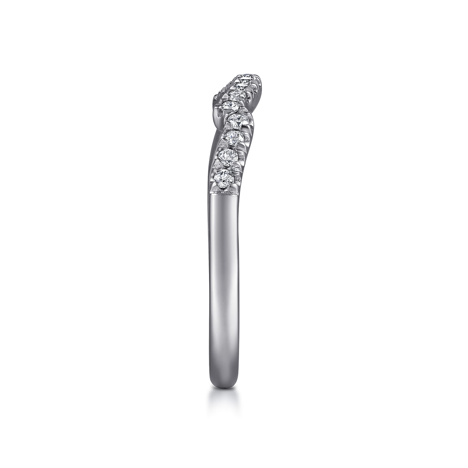 14K White Gold Matching Wedding Band - 0.14 ct - Shot 5