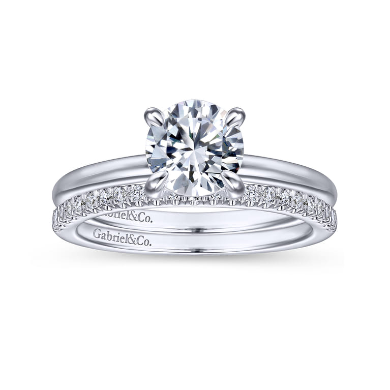 14K White Gold Matching Wedding Band - 0.15 ct - Shot 4