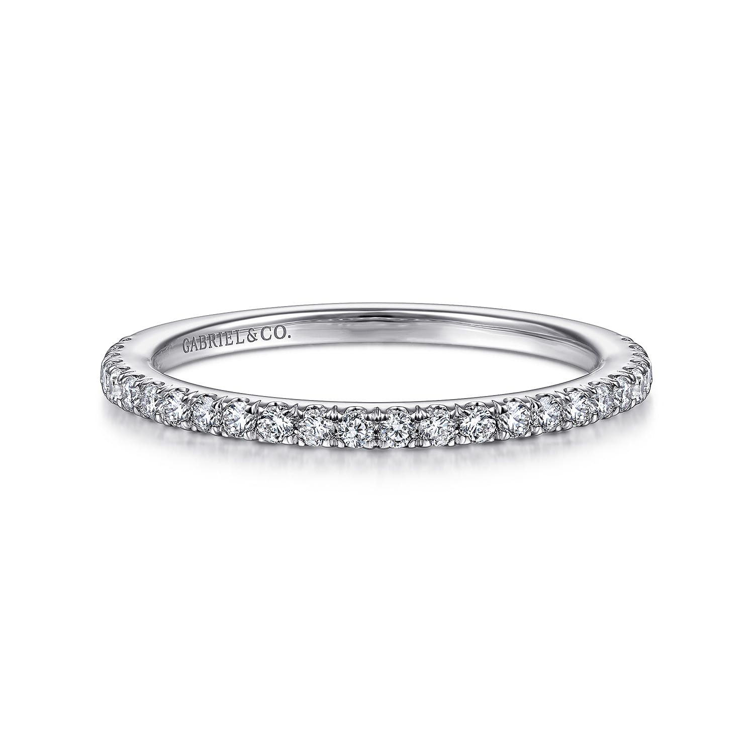 14K White Gold Matching Wedding Band - 0.21 ct - Shot 1