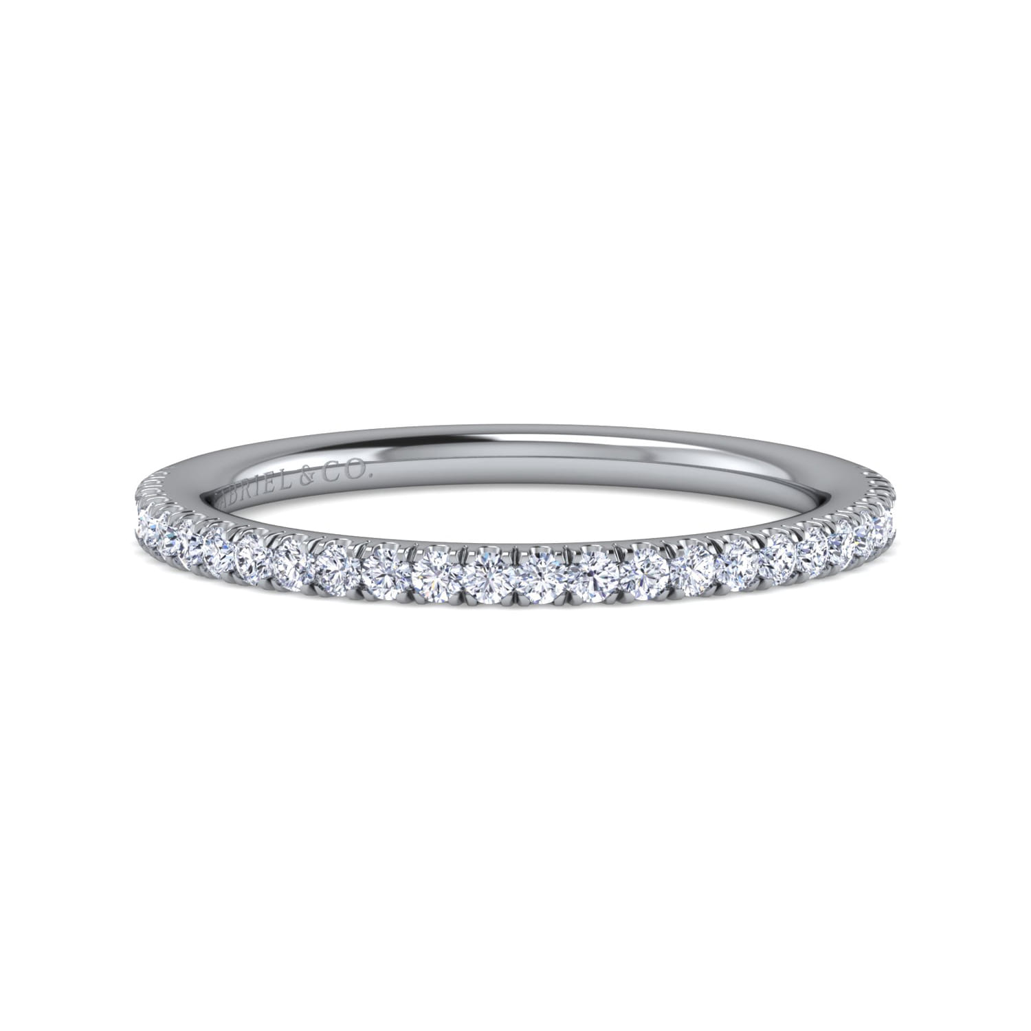 14K White Gold Matching Wedding Band - 0.21 ct - Shot 1