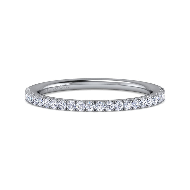 14K White Gold Matching Wedding Band - 0.21 ct - Shot 1