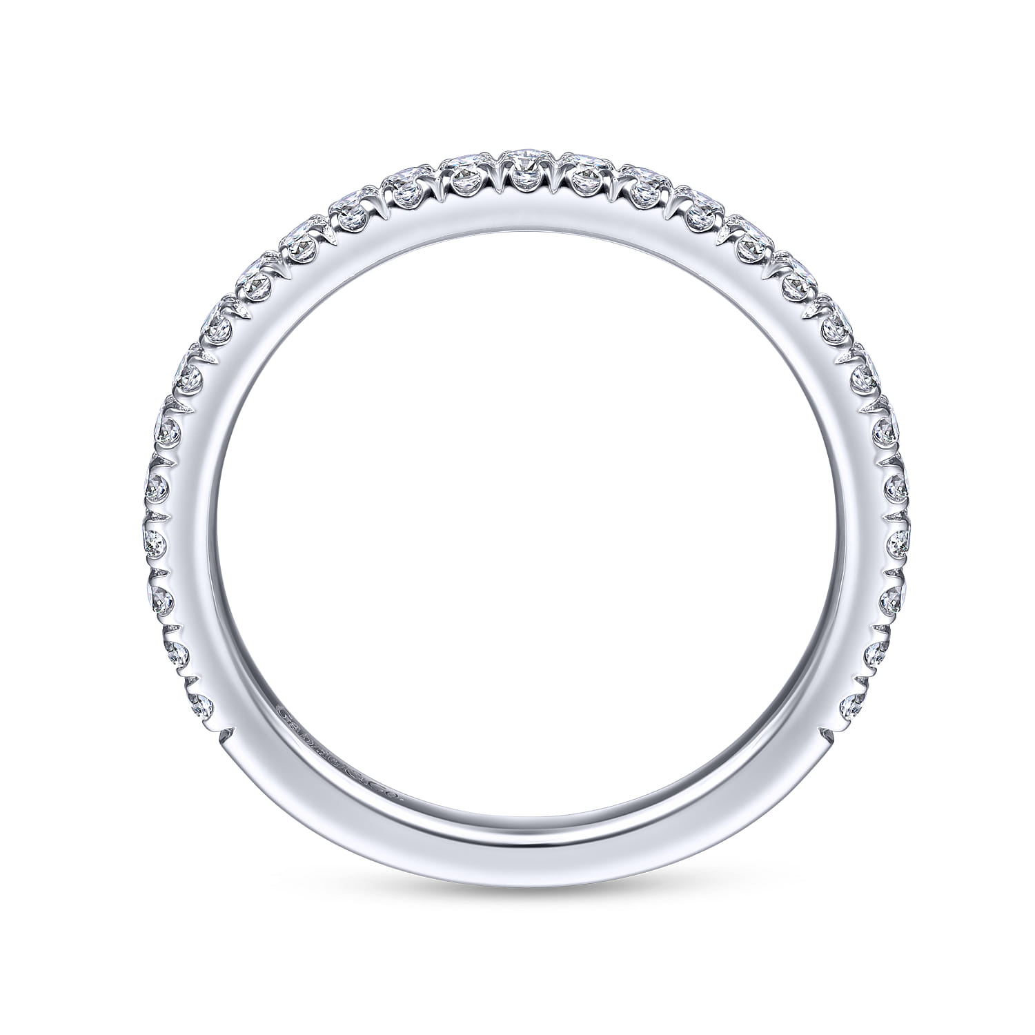 14K White Gold Matching Wedding Band - 0.38 ct - Shot 2