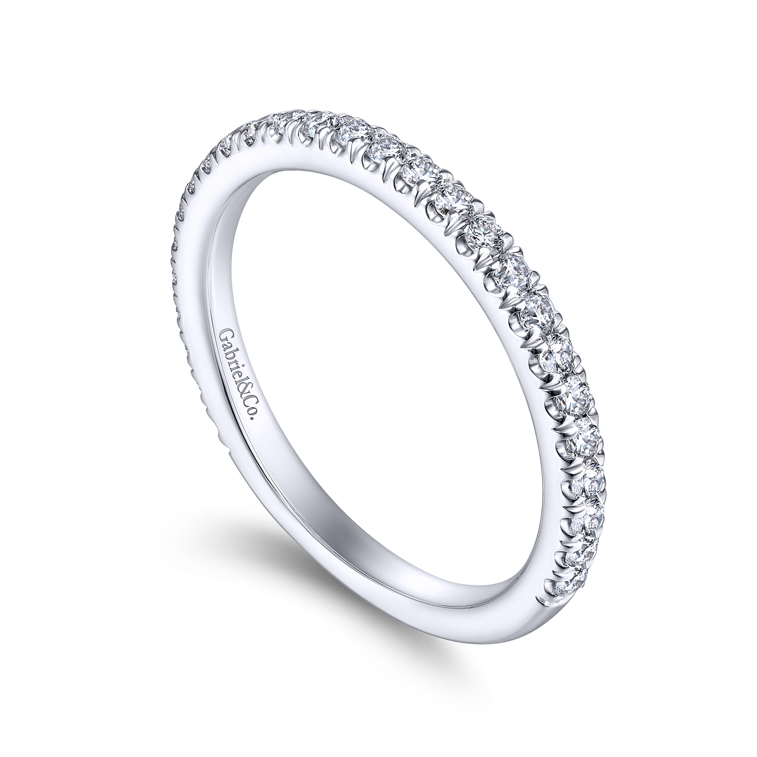 14K White Gold Matching Wedding Band - 0.38 ct - Shot 3