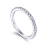 14K White Gold Matching Wedding Band - 0.38 ct