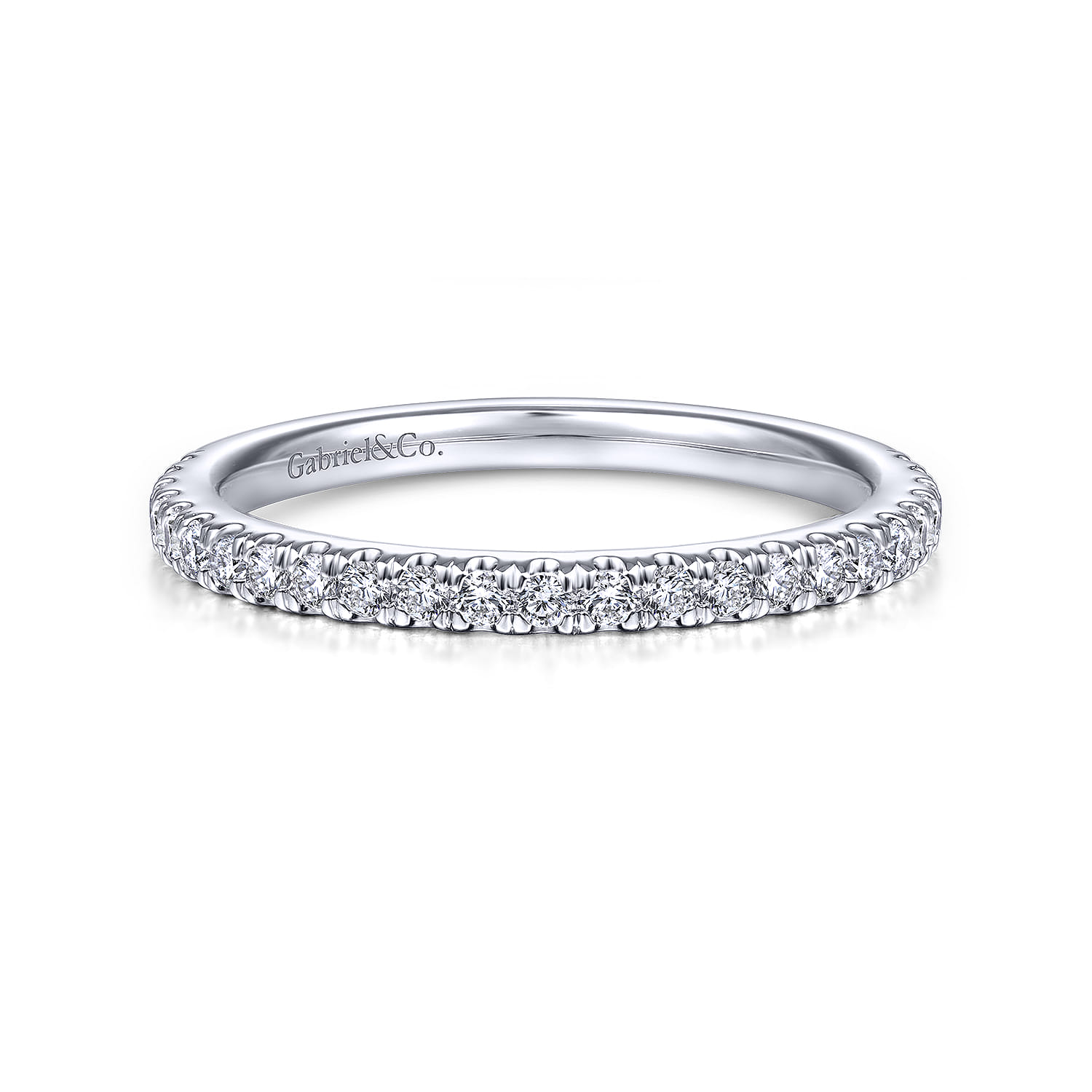 14K White Gold Matching Wedding Band - 0.3 ct - Shot 1