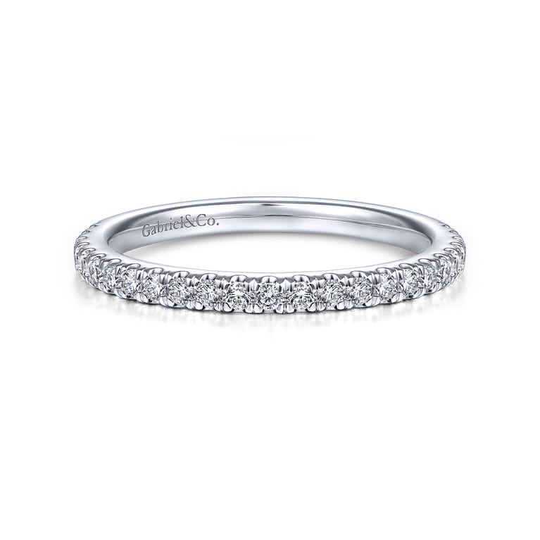 14K White Gold Matching Wedding Band - 0.3 ct - Shot 1