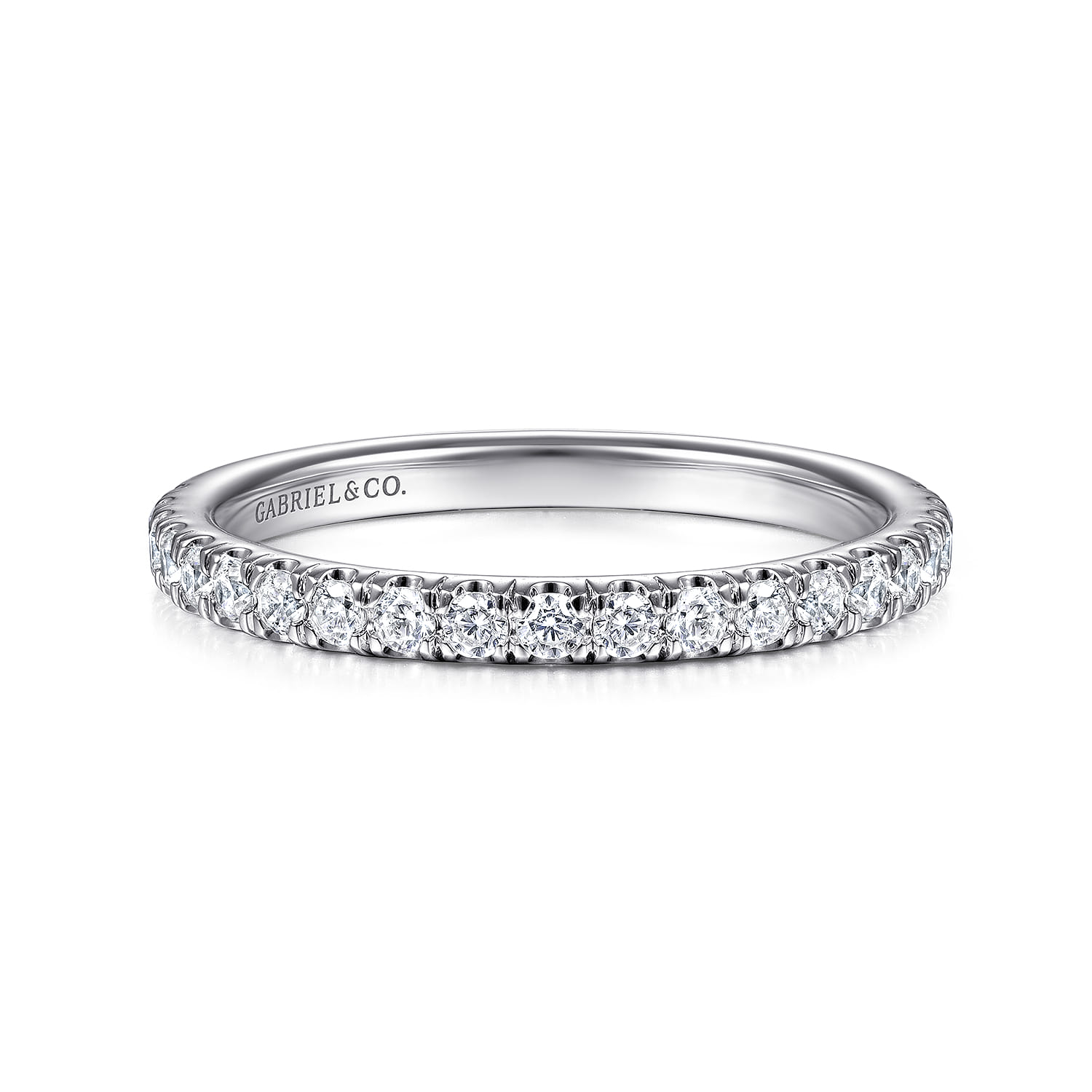 14K White Gold Matching Wedding Band - 0.4 ct - Shot 1