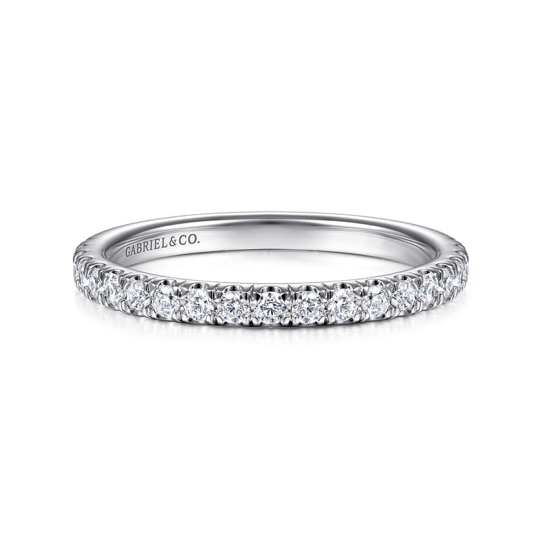 14K White Gold Matching Wedding Band - 0.4 ct - Shot 1