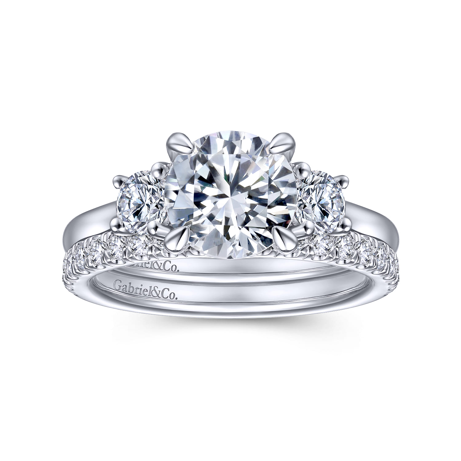 14K White Gold Matching Wedding Band - 0.4 ct - Shot 4