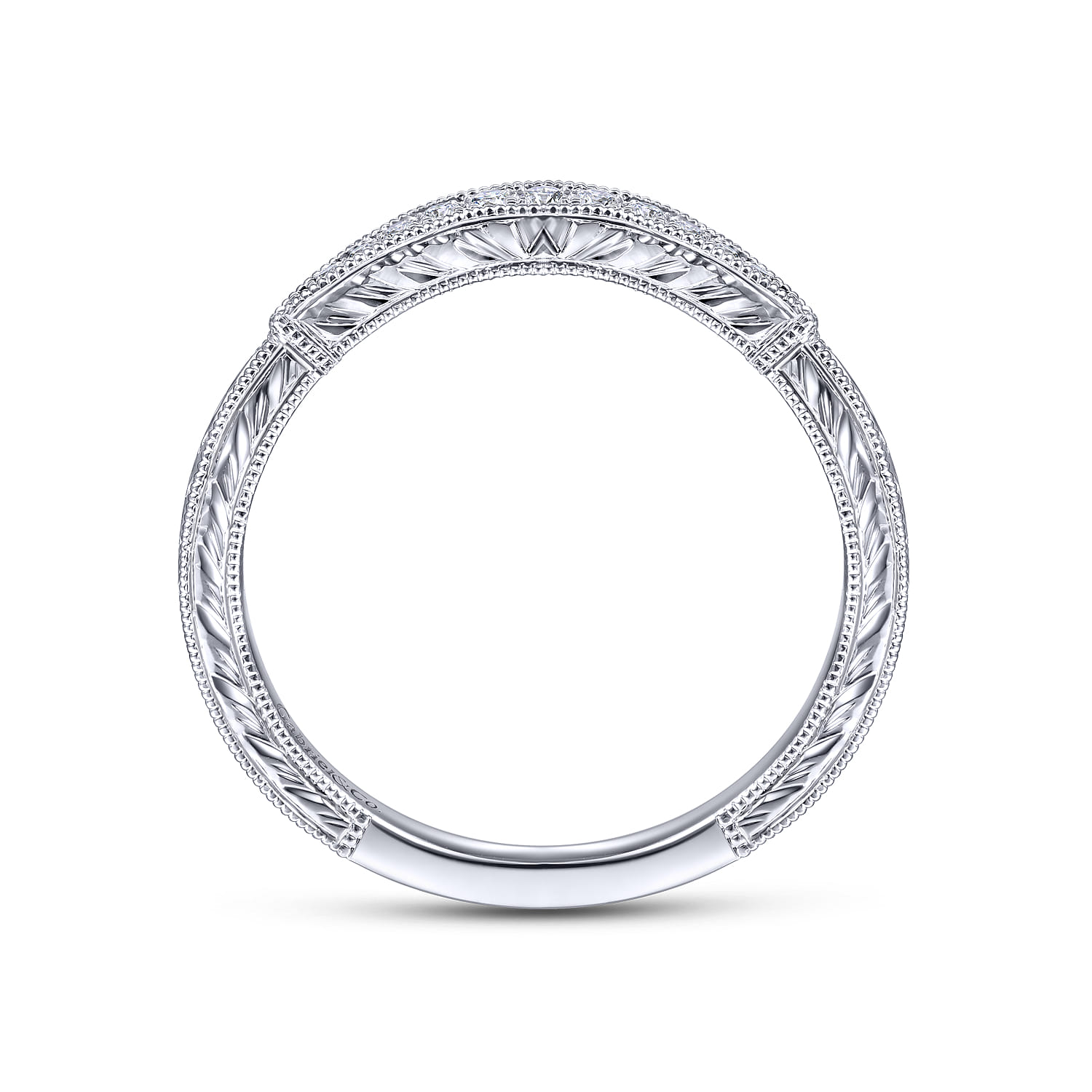 14K White Gold Matching Wedding Band - 0.07 ct - Shot 2