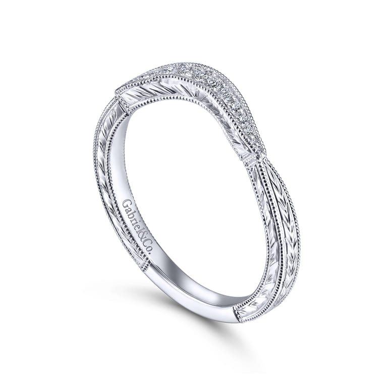 14K White Gold Matching Wedding Band - 0.07 ct - Shot 3