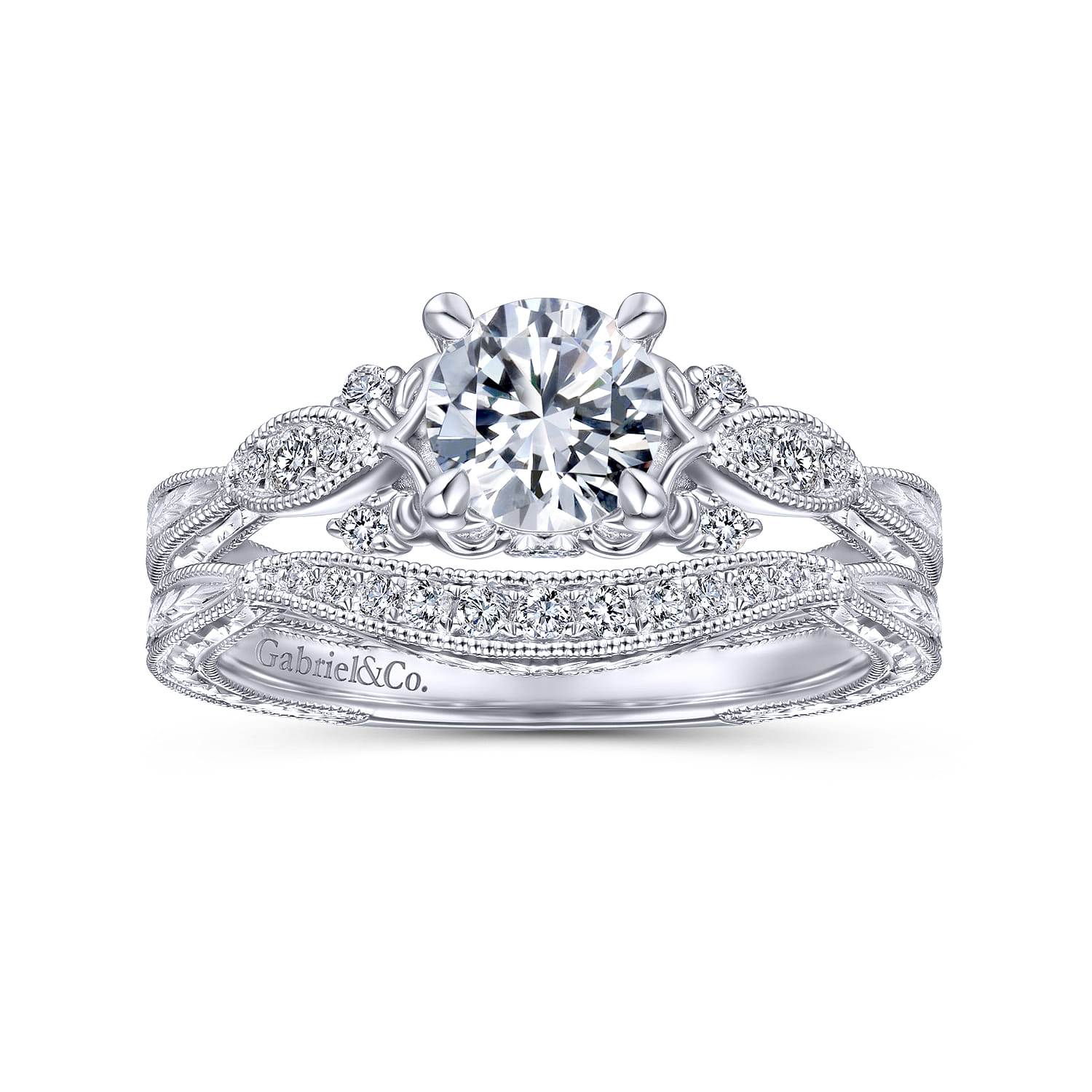 14K White Gold Matching Wedding Band - 0.07 ct - Shot 4