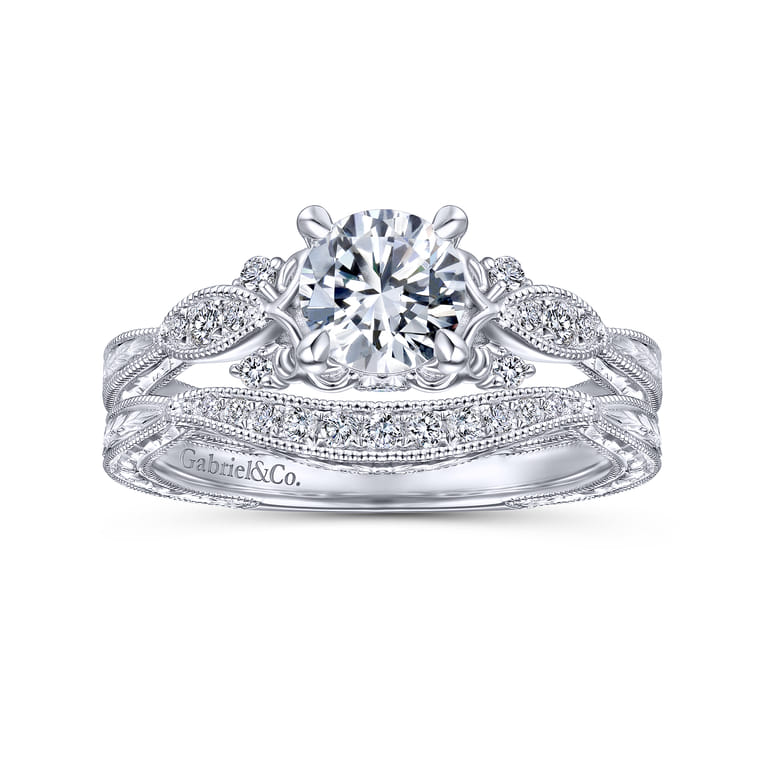 14K White Gold Matching Wedding Band - 0.07 ct - Shot 4