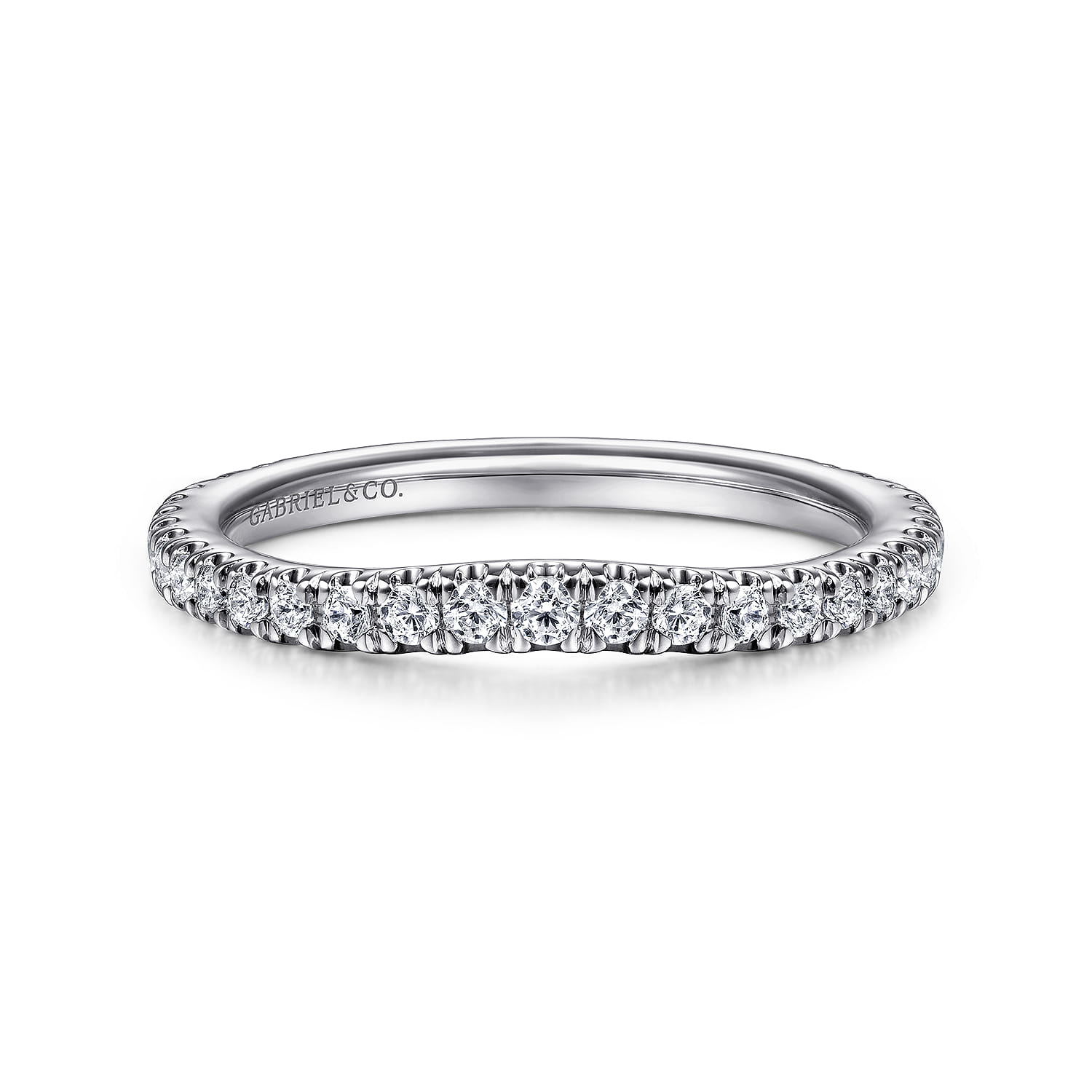 14K White Gold Matching Wedding Band - 0.34 ct - Shot 1