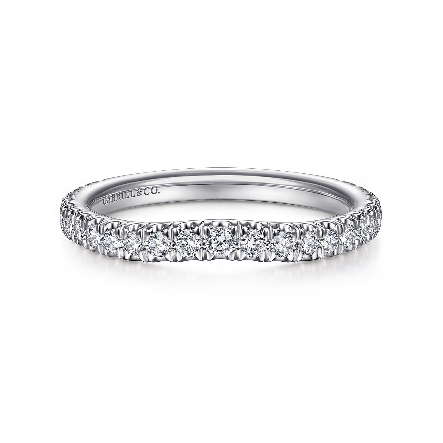 14K White Gold Matching Wedding Band - 0.39 ct - Shot 1