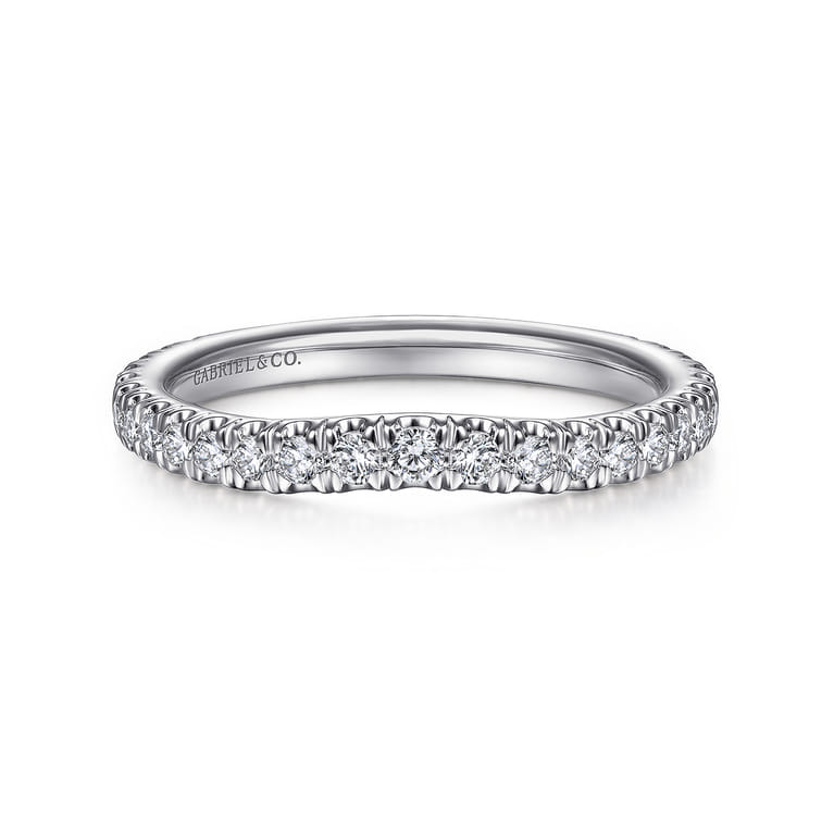 14K White Gold Matching Wedding Band - 0.39 ct - Shot 1