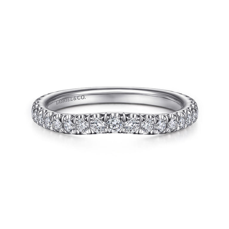 14K White Gold Matching Wedding Band - 0.44 ct - Shot 1