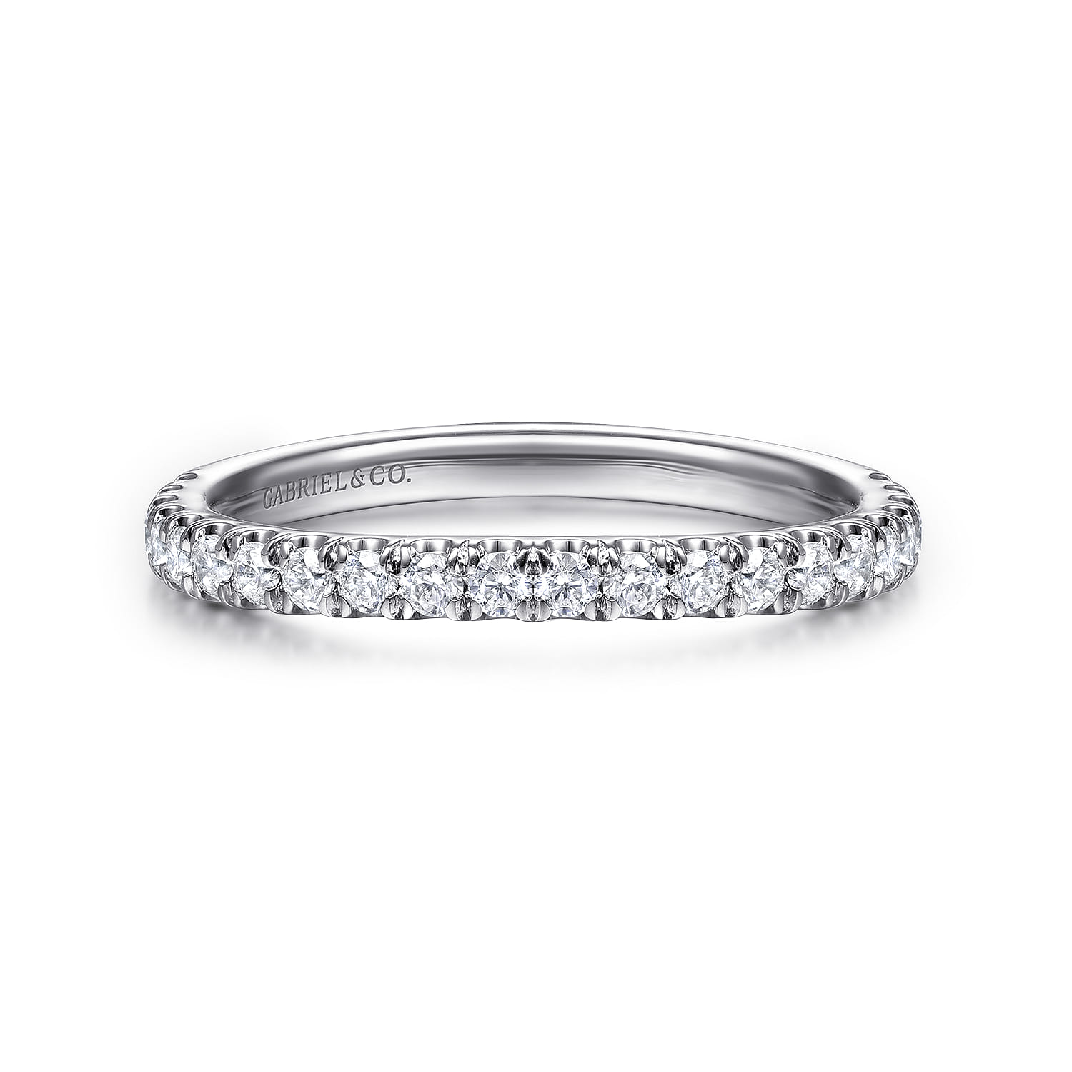14K White Gold Matching Wedding Band - 0.37 ct - Shot 1