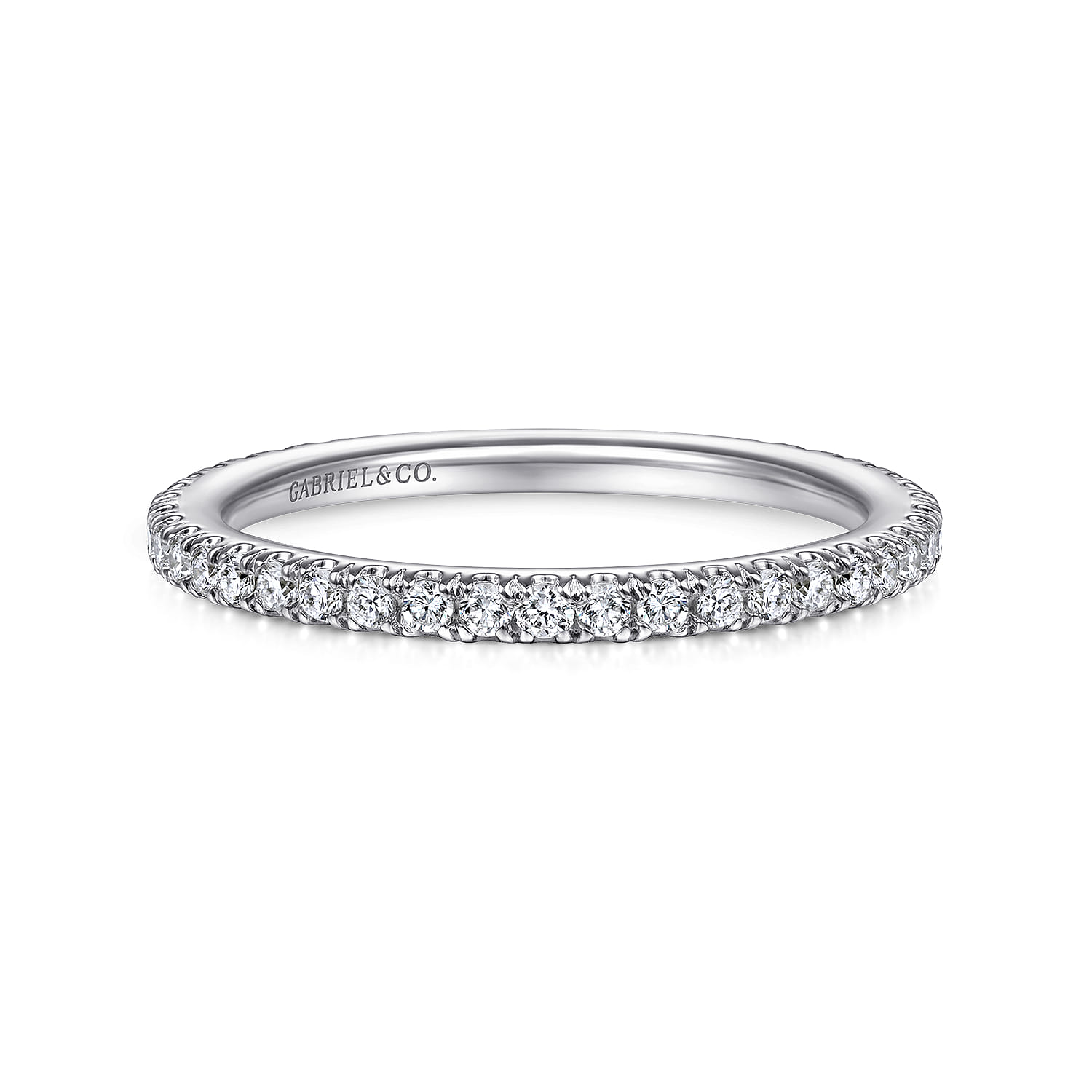 14K White Gold Matching Wedding Band - 0.33 ct - Shot 1