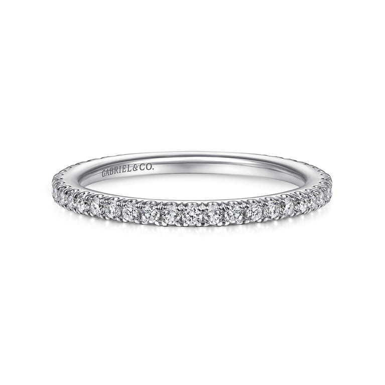 14K White Gold Matching Wedding Band - 0.33 ct - Shot 1