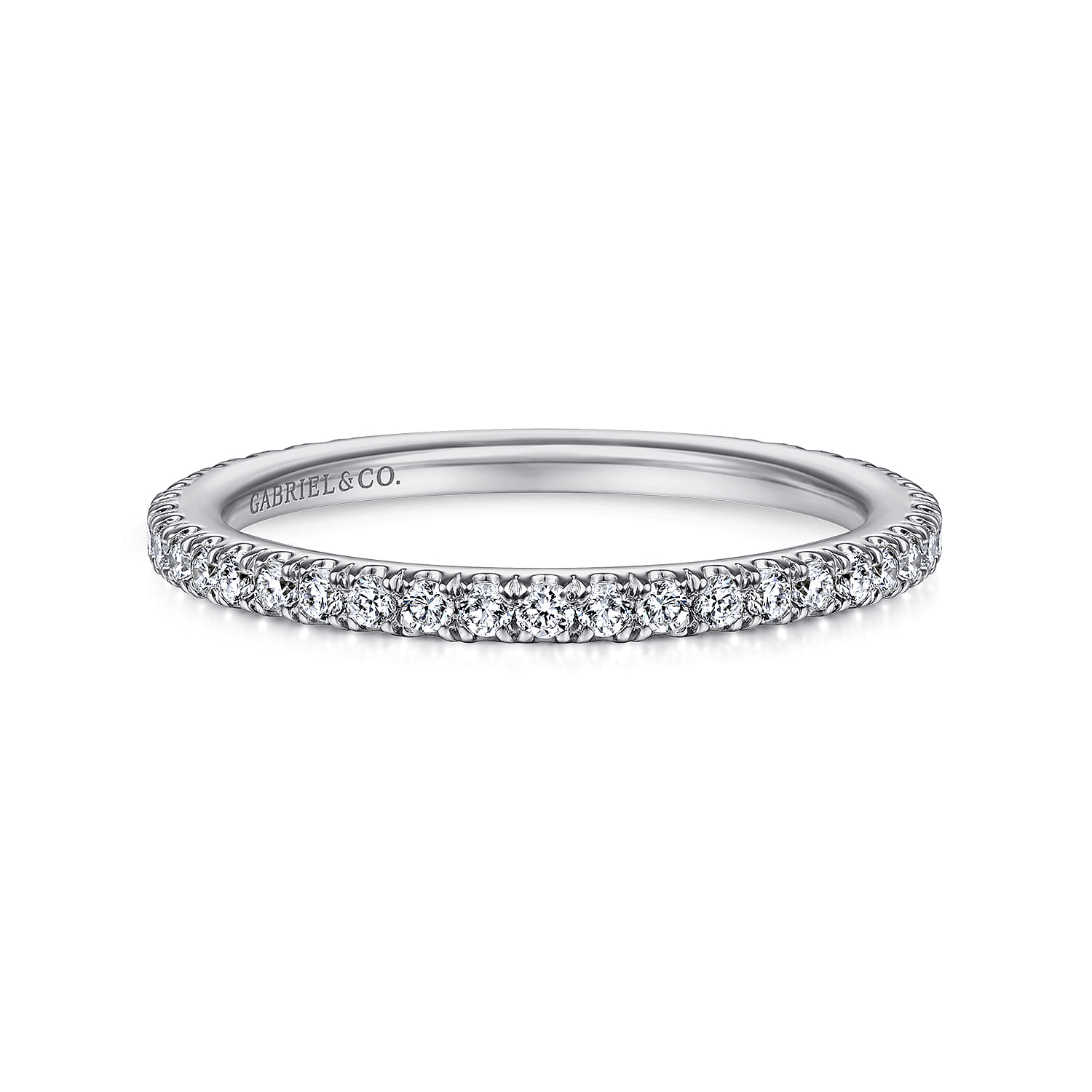 14K White Gold Matching Wedding Band - 0.33 ct - Shot 1