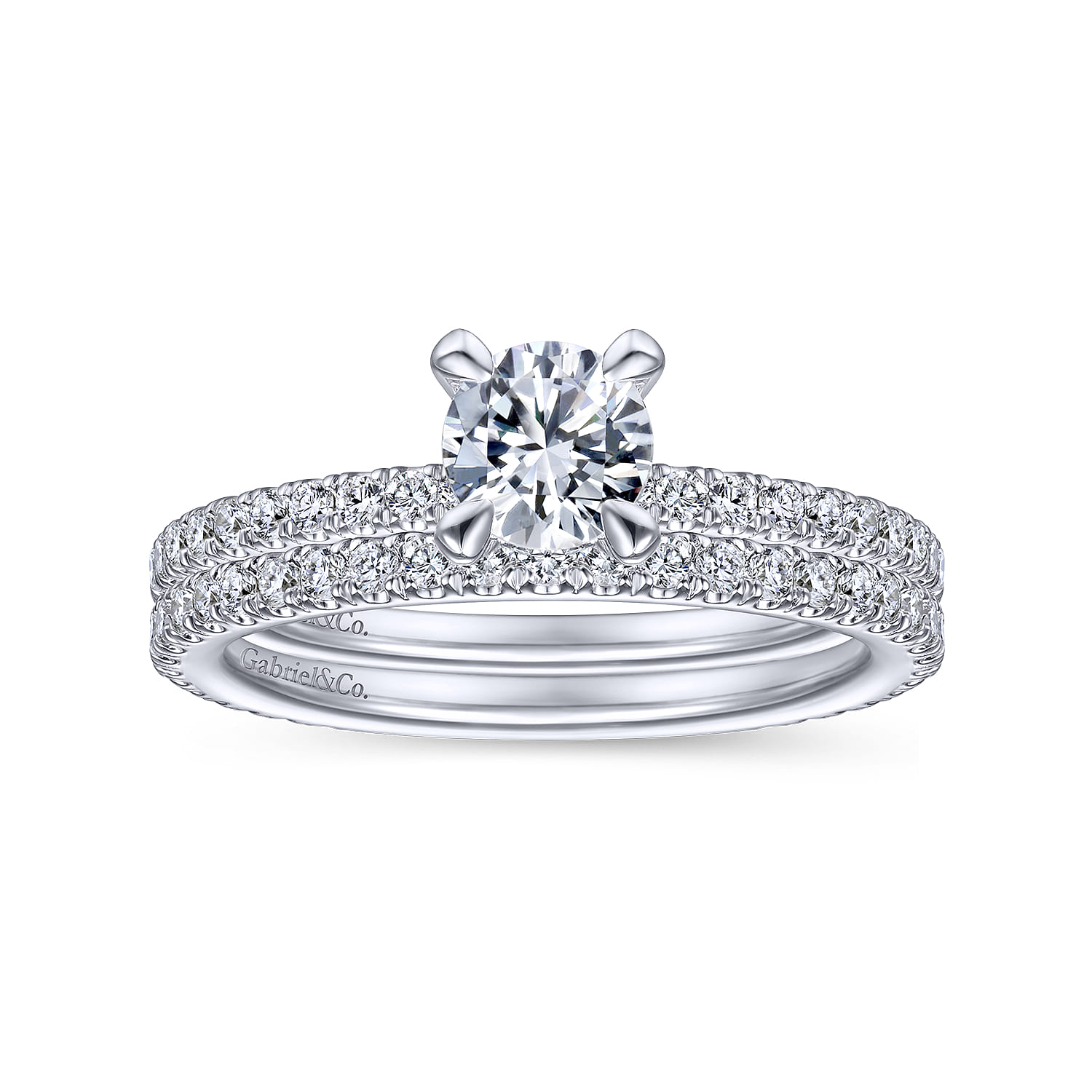 14K White Gold Matching Wedding Band - 0.33 ct - Shot 4