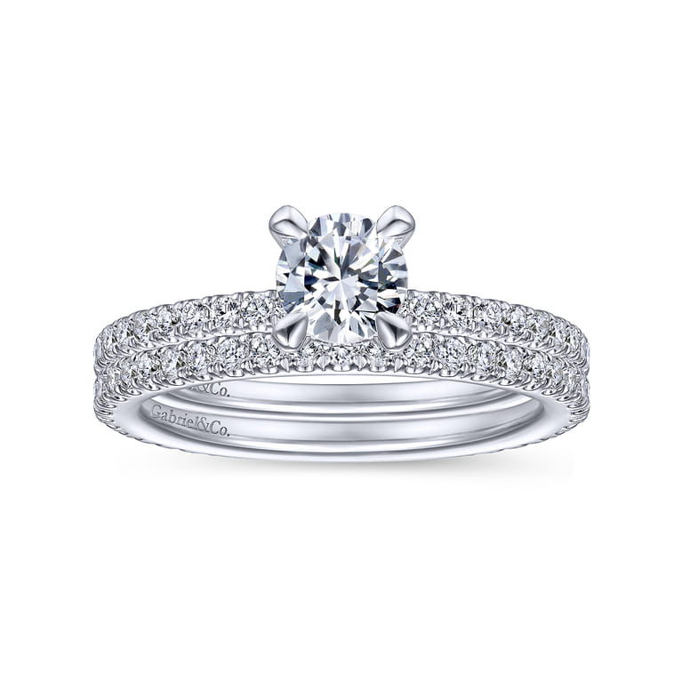 14K White Gold Matching Wedding Band - 0.33 ct - Shot 4