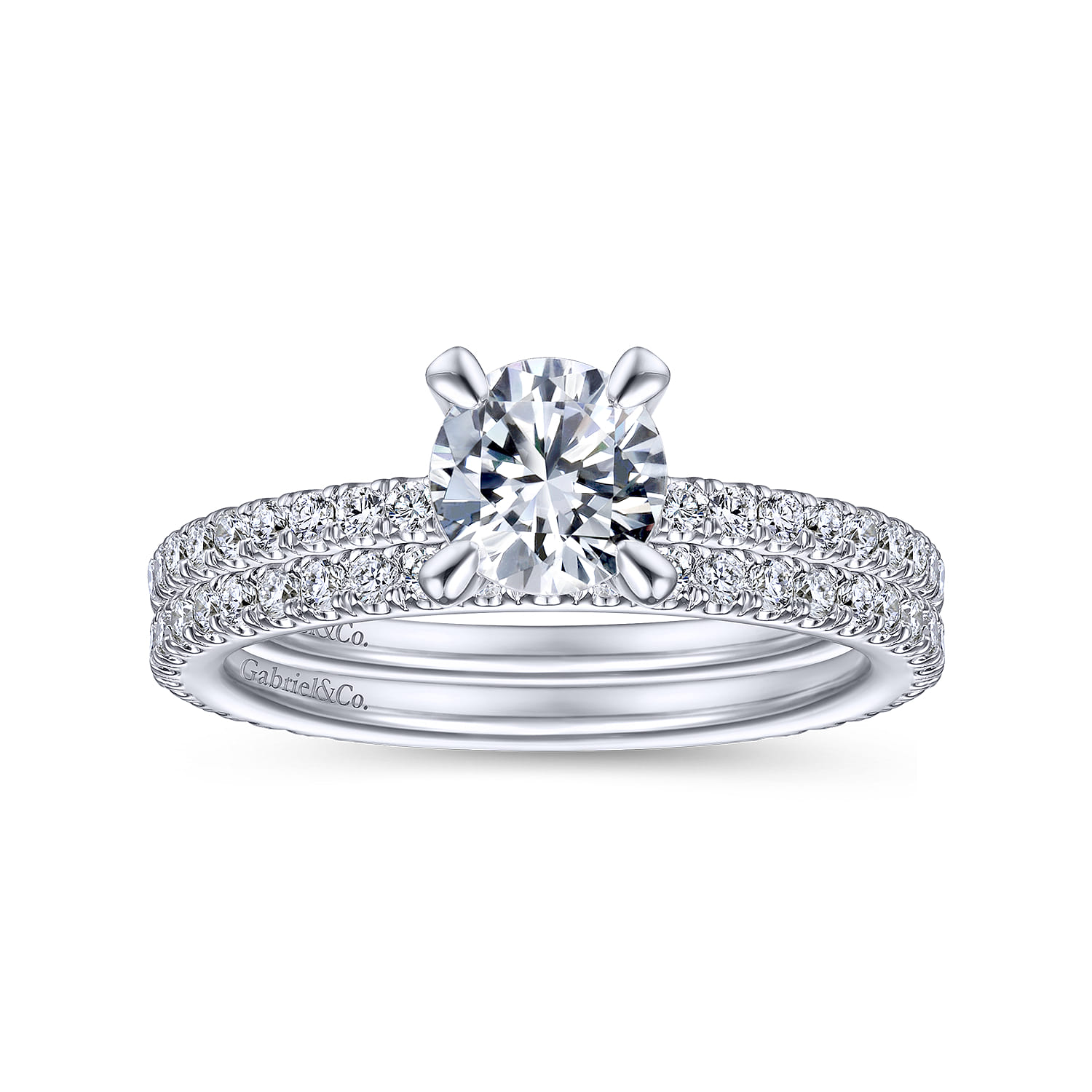 14K White Gold Matching Wedding Band - 0.33 ct - Shot 4