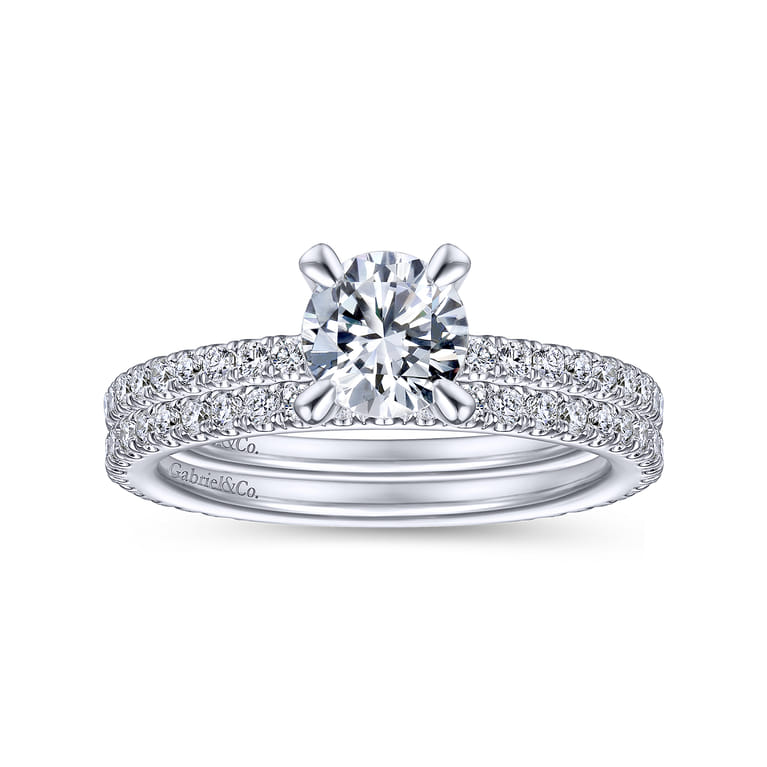 14K White Gold Matching Wedding Band - 0.33 ct - Shot 4