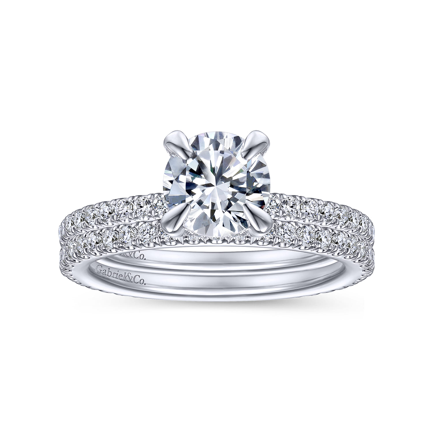 14K White Gold Matching Wedding Band - 0.33 ct - Shot 4