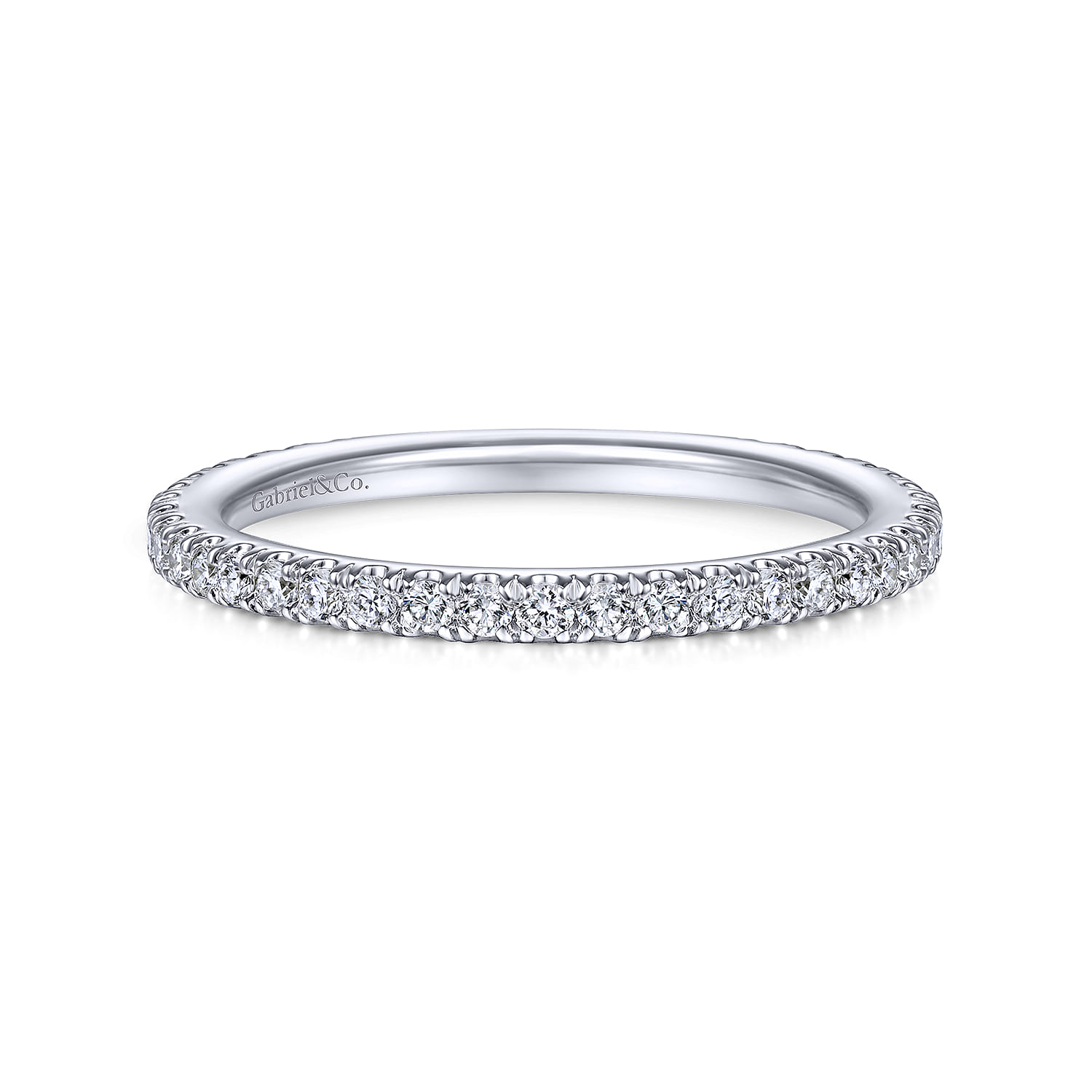 14K White Gold Matching Wedding Band - 0.33 ct - Shot 1