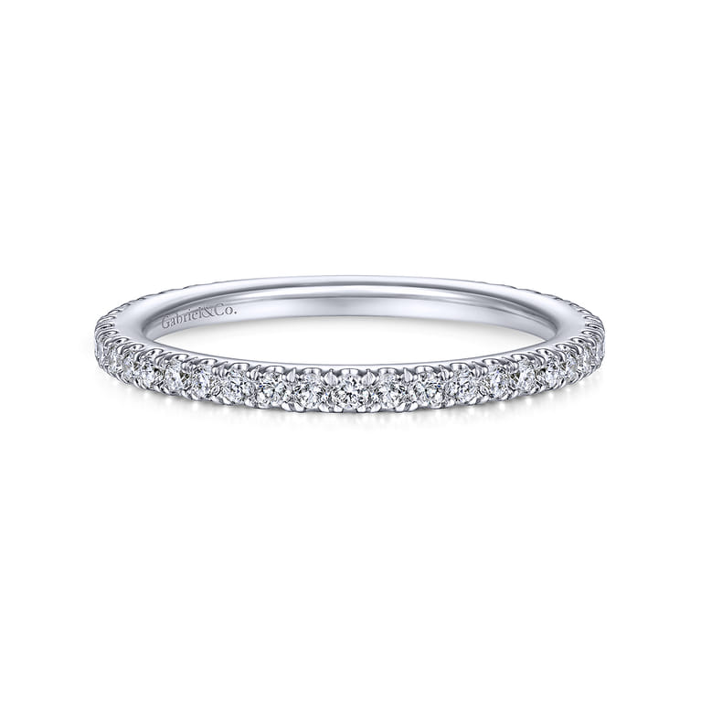 14K White Gold Matching Wedding Band - 0.33 ct - Shot 1