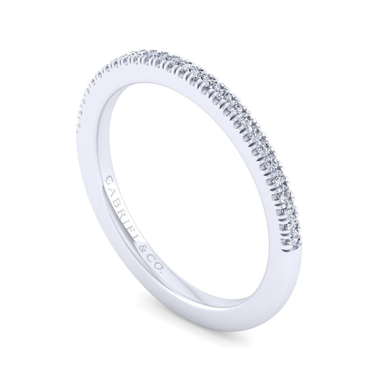 14K White Gold Matching Wedding Band - 0.13 ct - Shot 3