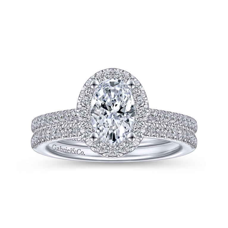 14K White Gold Matching Wedding Band - 0.12 ct - Shot 2