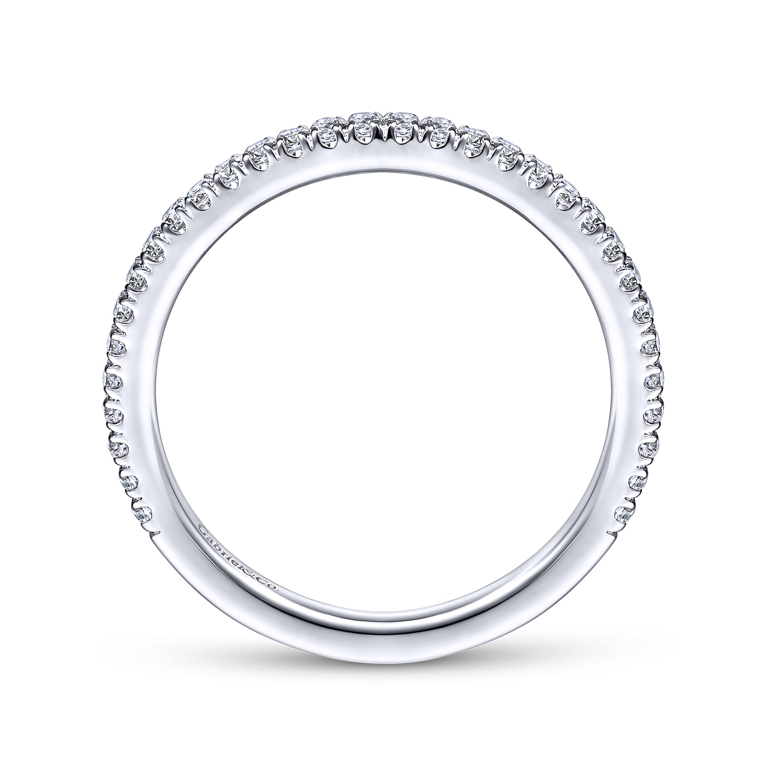 14K White Gold Matching Wedding Band - 0.12 ct - Shot 2