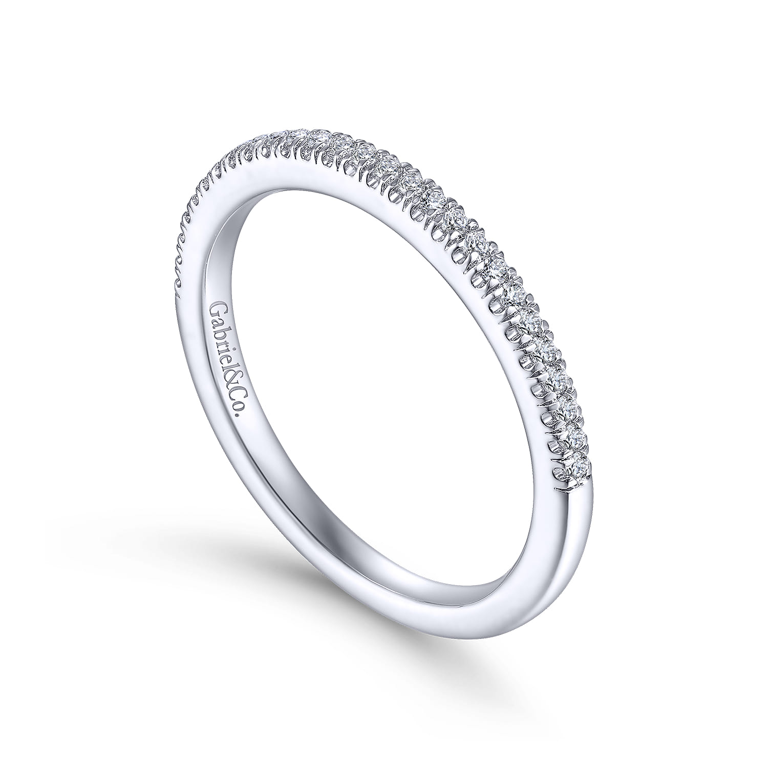 14K White Gold Matching Wedding Band - 0.12 ct - Shot 3