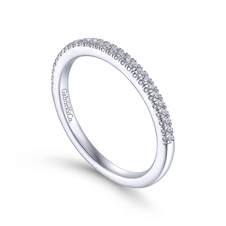14K White Gold Matching Wedding Band - 0.12 ct - Shot 3