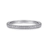 14K White Gold Matching Wedding Band - 0.12 ct