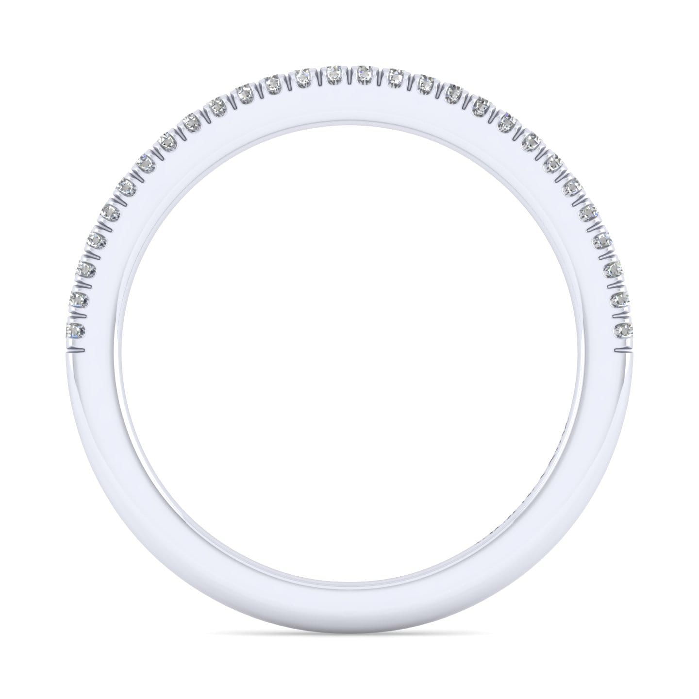 14K White Gold Matching Wedding Band - 0.13 ct - Shot 2