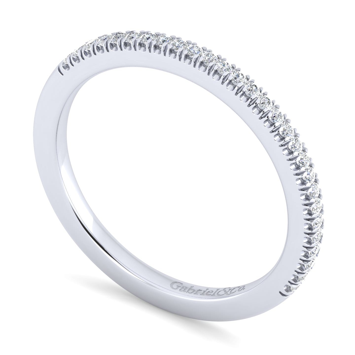 14K White Gold Matching Wedding Band - 0.13 ct - Shot 3