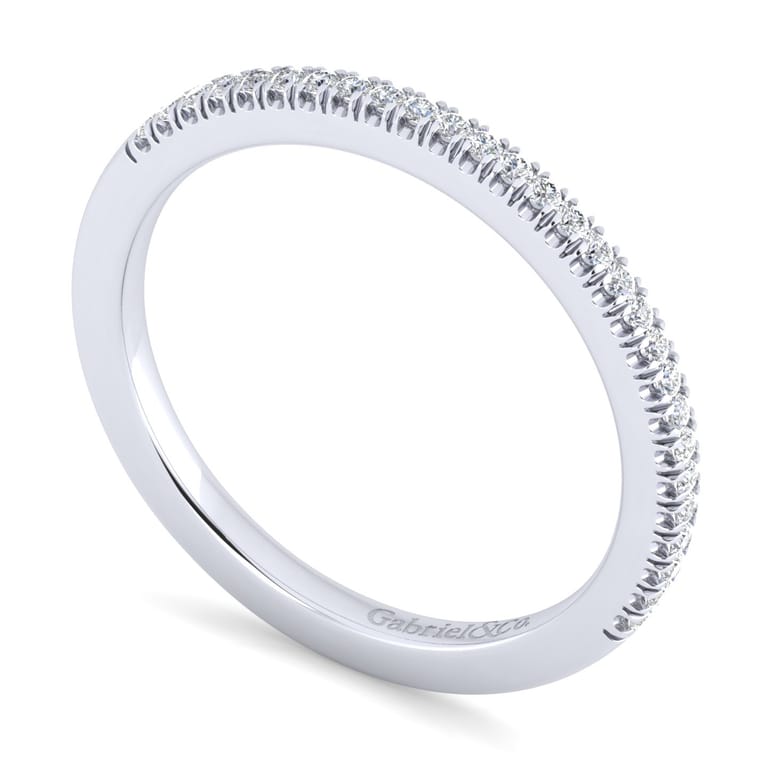 14K White Gold Matching Wedding Band - 0.13 ct - Shot 3