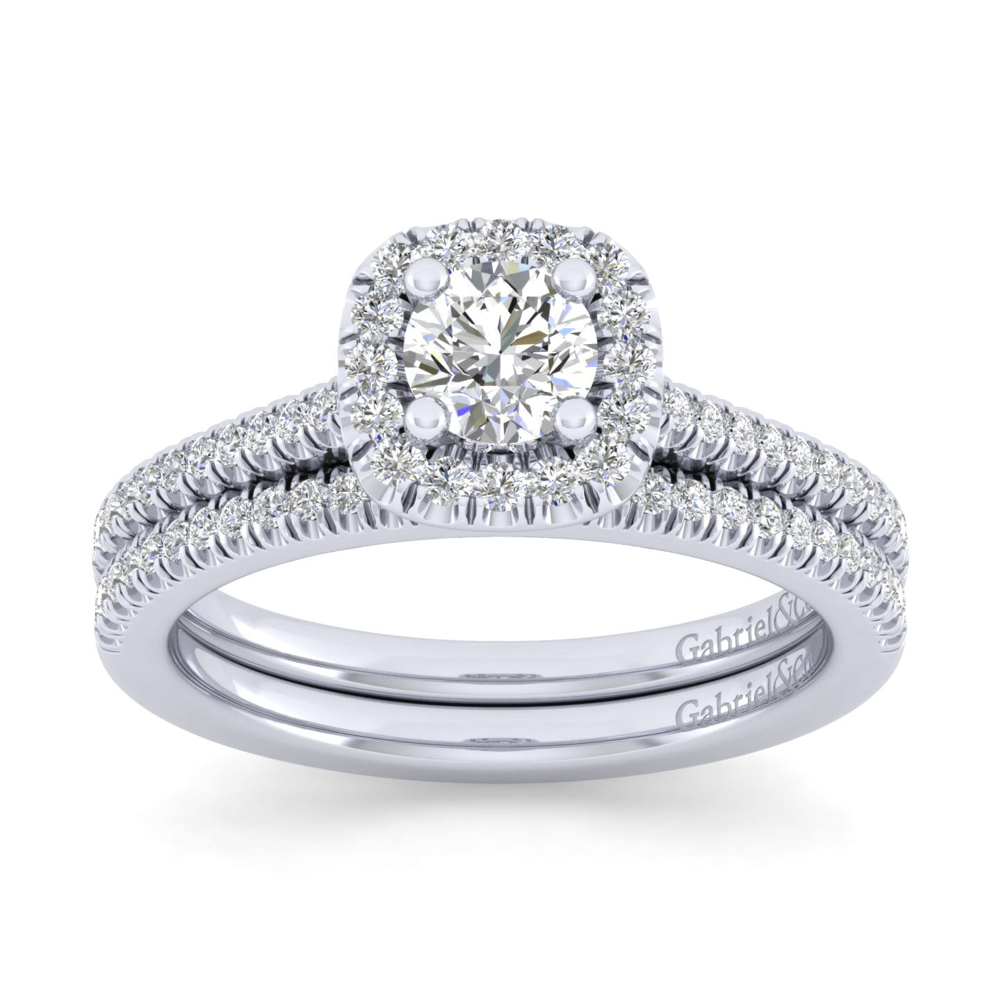 14K White Gold Matching Wedding Band - 0.13 ct - Shot 4
