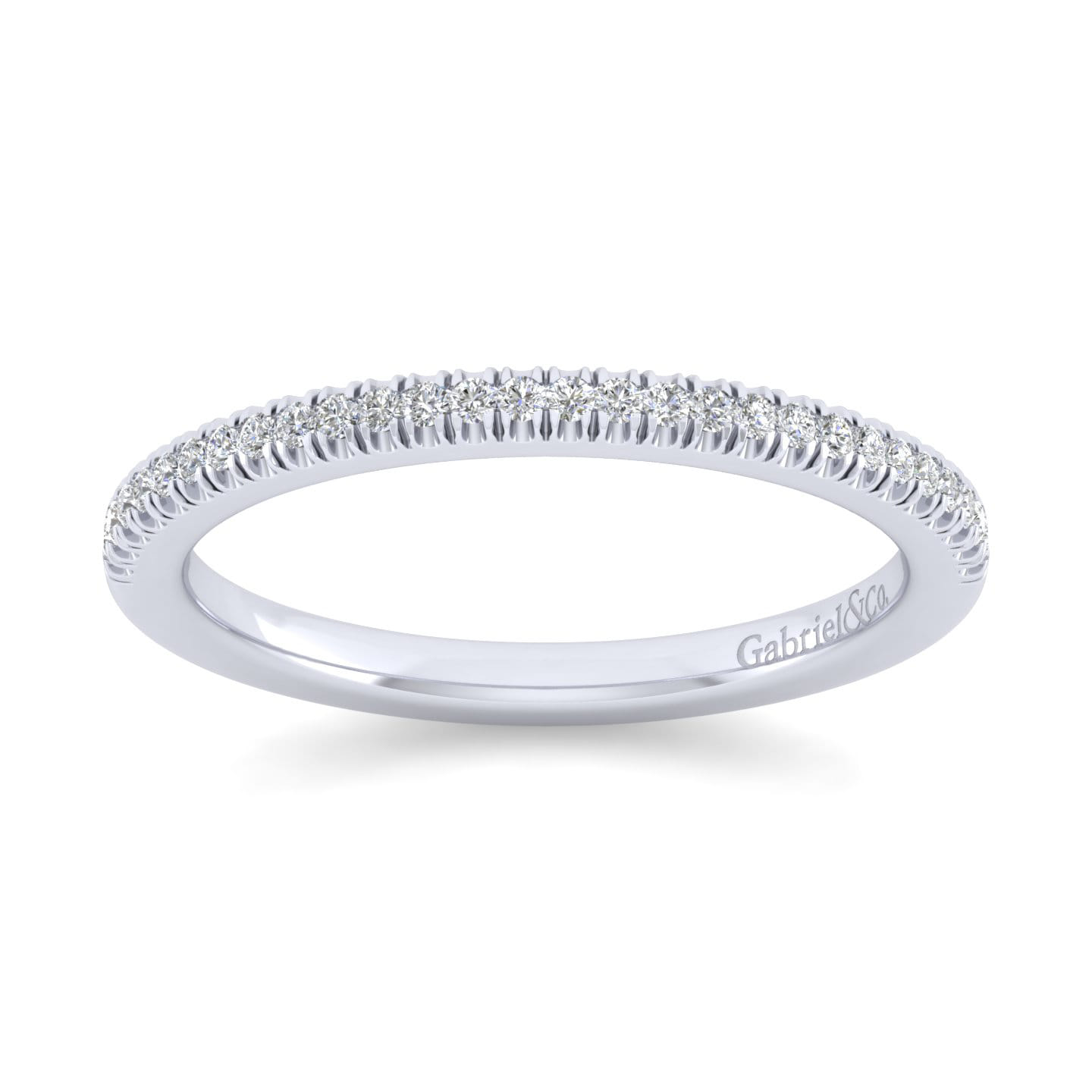 14K White Gold Matching Wedding Band - 0.13 ct - Shot 5