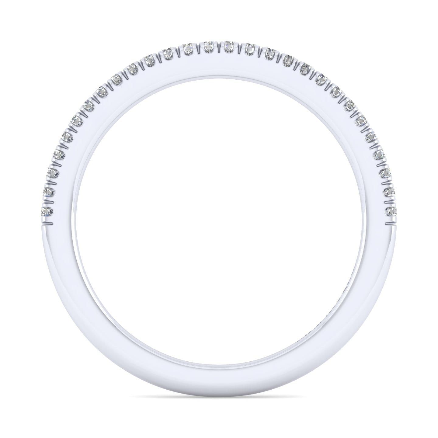14K White Gold Matching Wedding Band - 0.13 ct - Shot 1