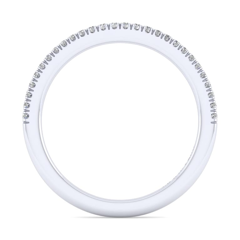 14K White Gold Matching Wedding Band - 0.13 ct - Shot 1
