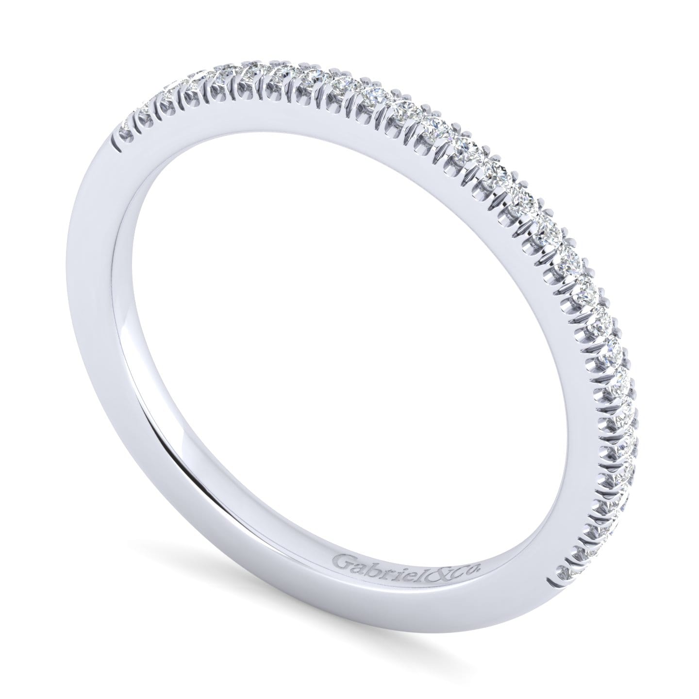14K White Gold Matching Wedding Band - 0.13 ct - Shot 3
