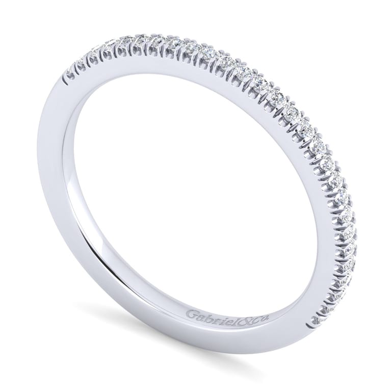 14K White Gold Matching Wedding Band - 0.13 ct - Shot 3