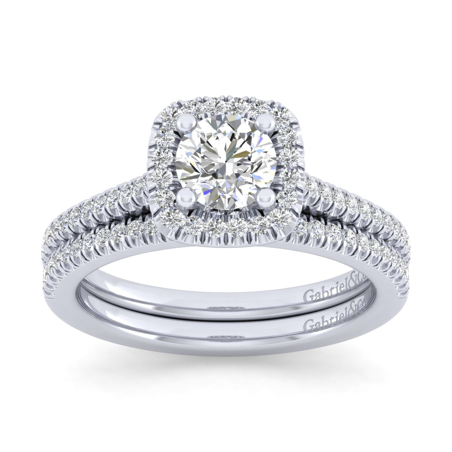 14K White Gold Matching Wedding Band - 0.13 ct - Shot 4