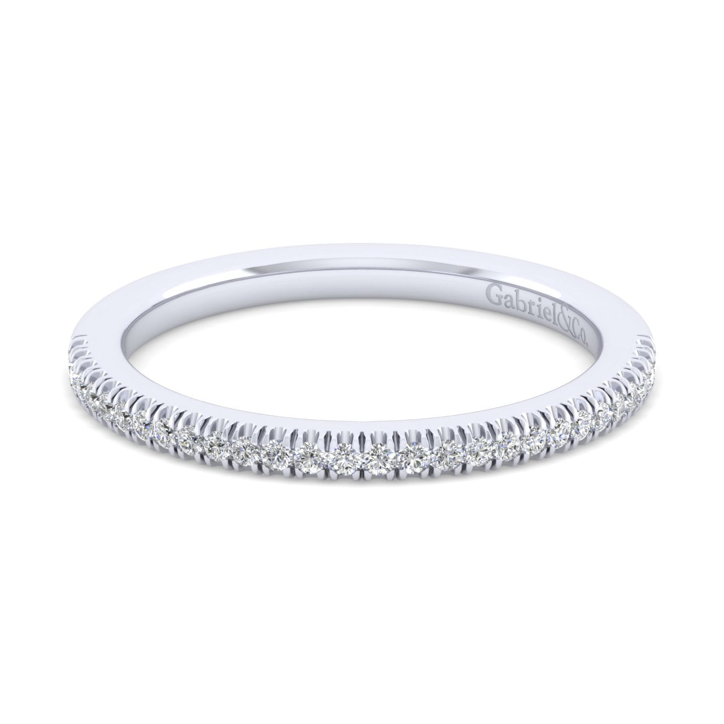 14K White Gold Matching Wedding Band - 0.13 ct - Shot 5